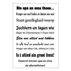 Groninger tekstbord Bie opa en oma