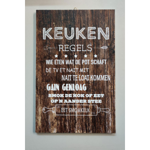 Keukenregels tekstbord Groninger artikelen