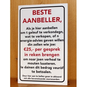 Tekstbord Beste aanbeller
