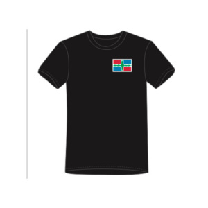 T-shirt met aarbevingsvlag voorkant