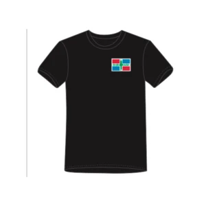 T-shirt met aarbevingsvlag voorkant