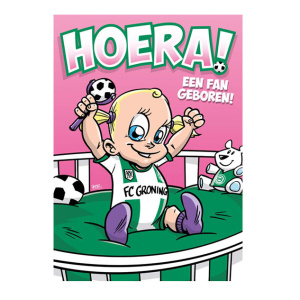 Wenskaart meisje FC Groningen