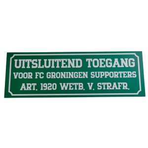 Wandbord FC Groningen supporters