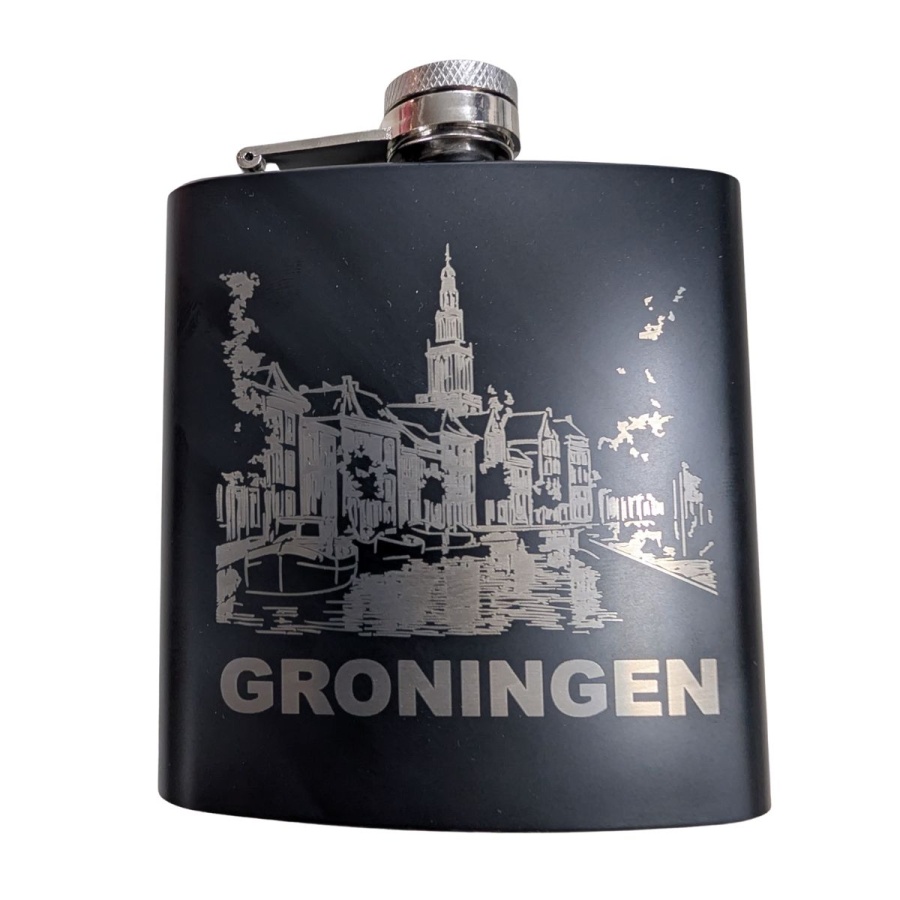 Heupfles zwart Groningen