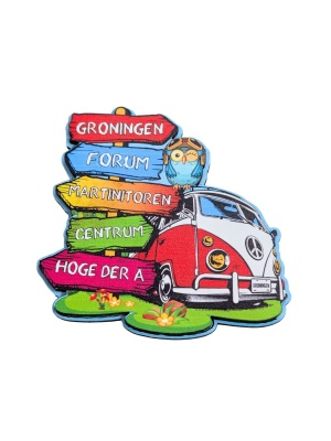 Magneet Groningen hout VW busje